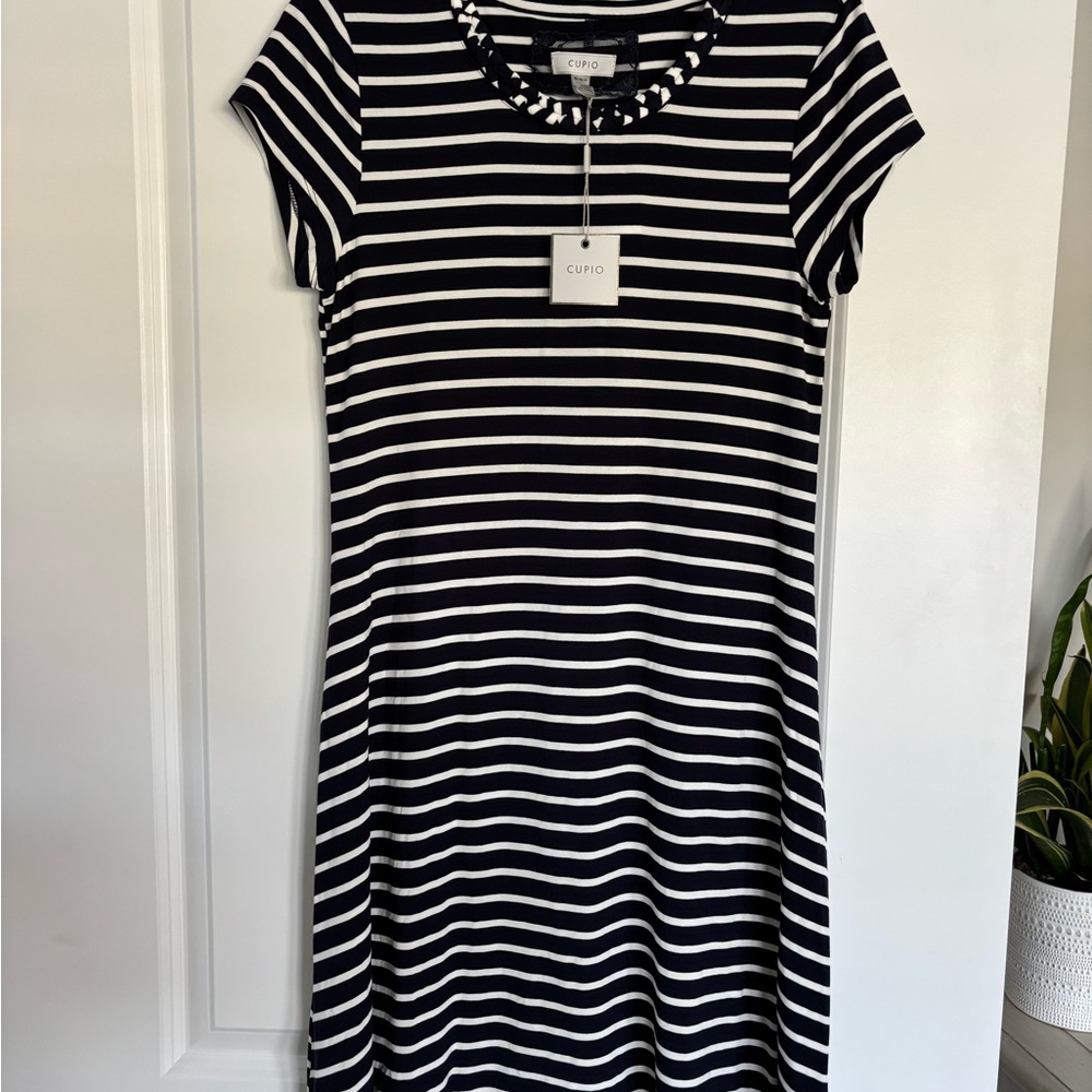 Cupio Navy and White Striped Mini Dress